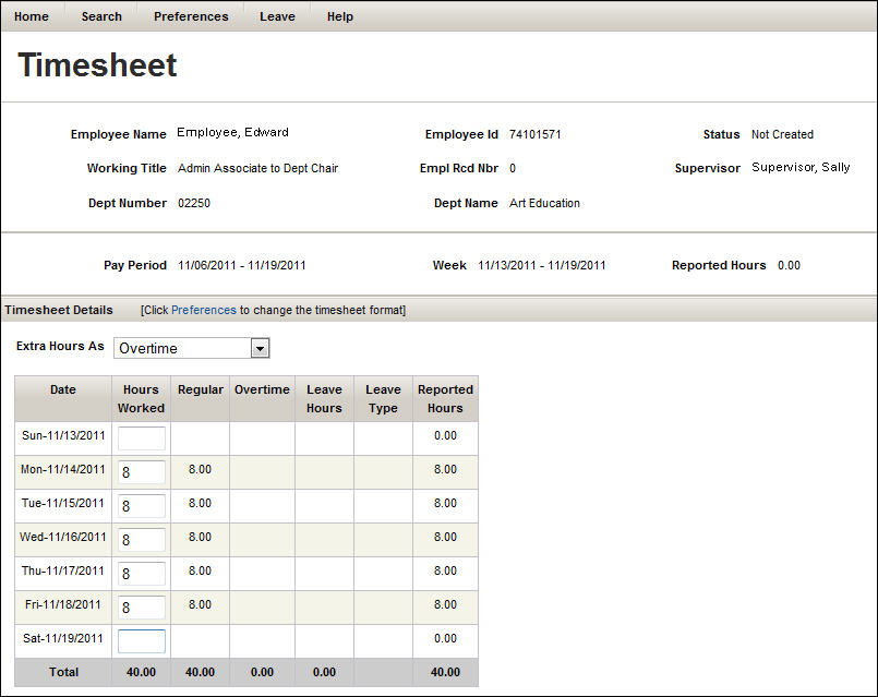 timesheet